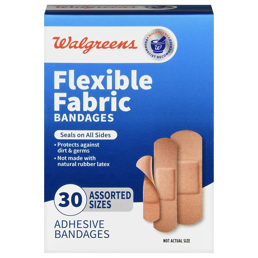 slide 1 of 5, Walgreens Flexible Fabric Bandages Assorted, 30 ct