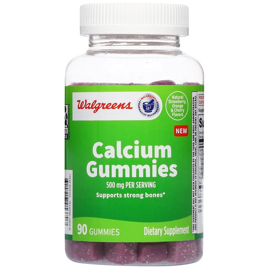 slide 1 of 5, Walgreens Calcium Gummies Natural Strawberry, Orange & Cherry, 90 ct