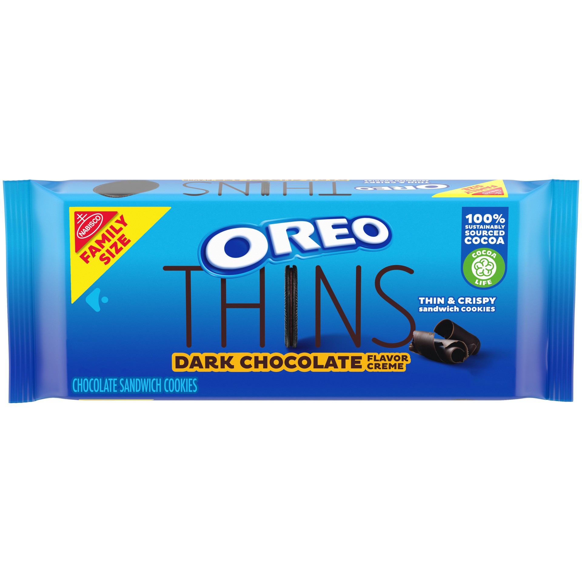 slide 1 of 9, OREO Thins Dark Chocolate Creme Sandwich Cookies, Family Size, 13.1 oz, 13.1 oz