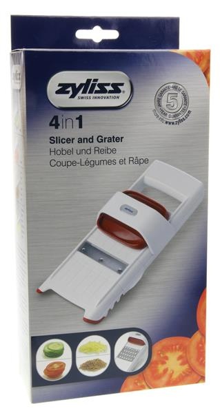 slide 1 of 1, Zyliss 4-In-1 Cheese Slicer and Grater, 1 ct