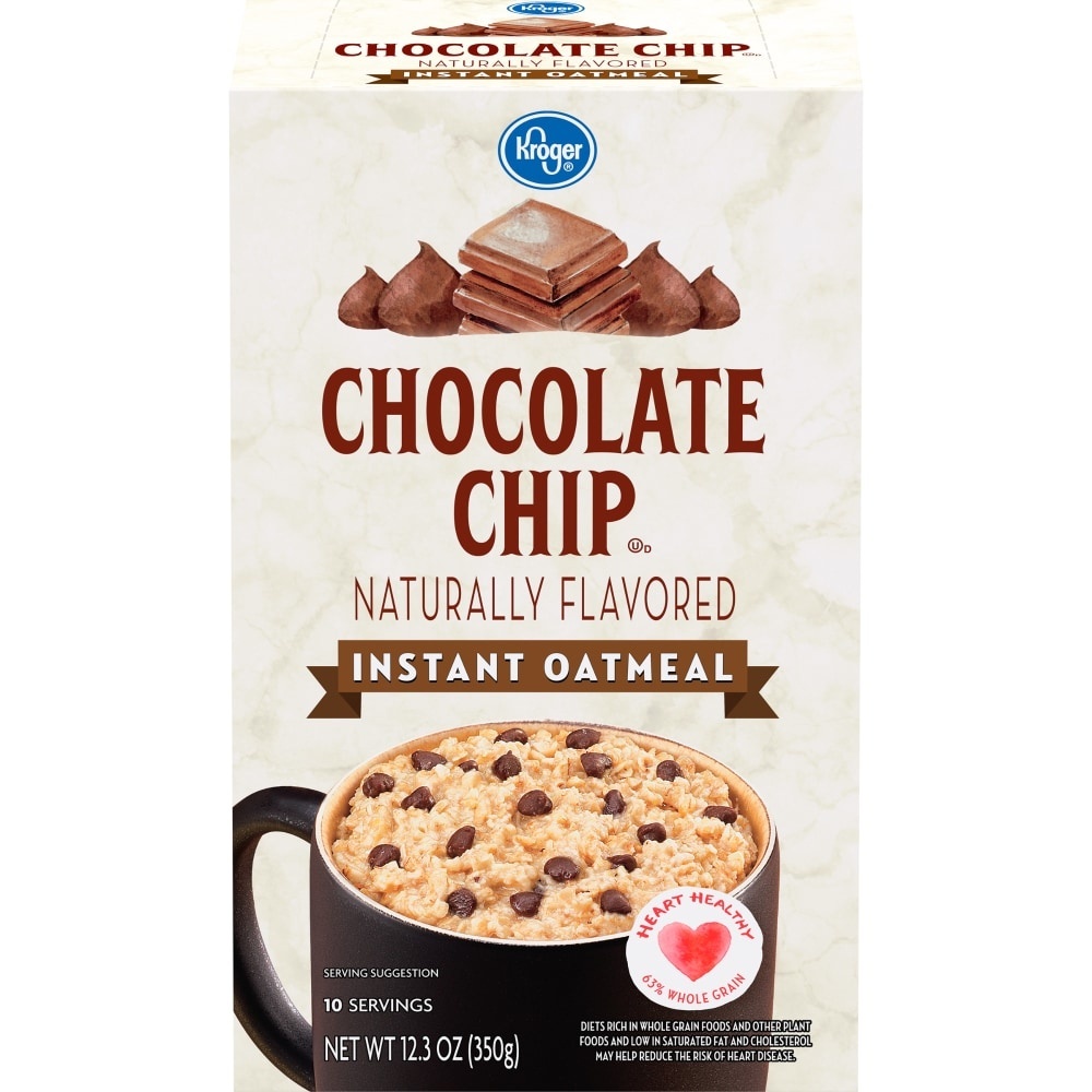 slide 1 of 1, Kroger  Chocolate Chip Instant Oatmeal, 12.3 oz