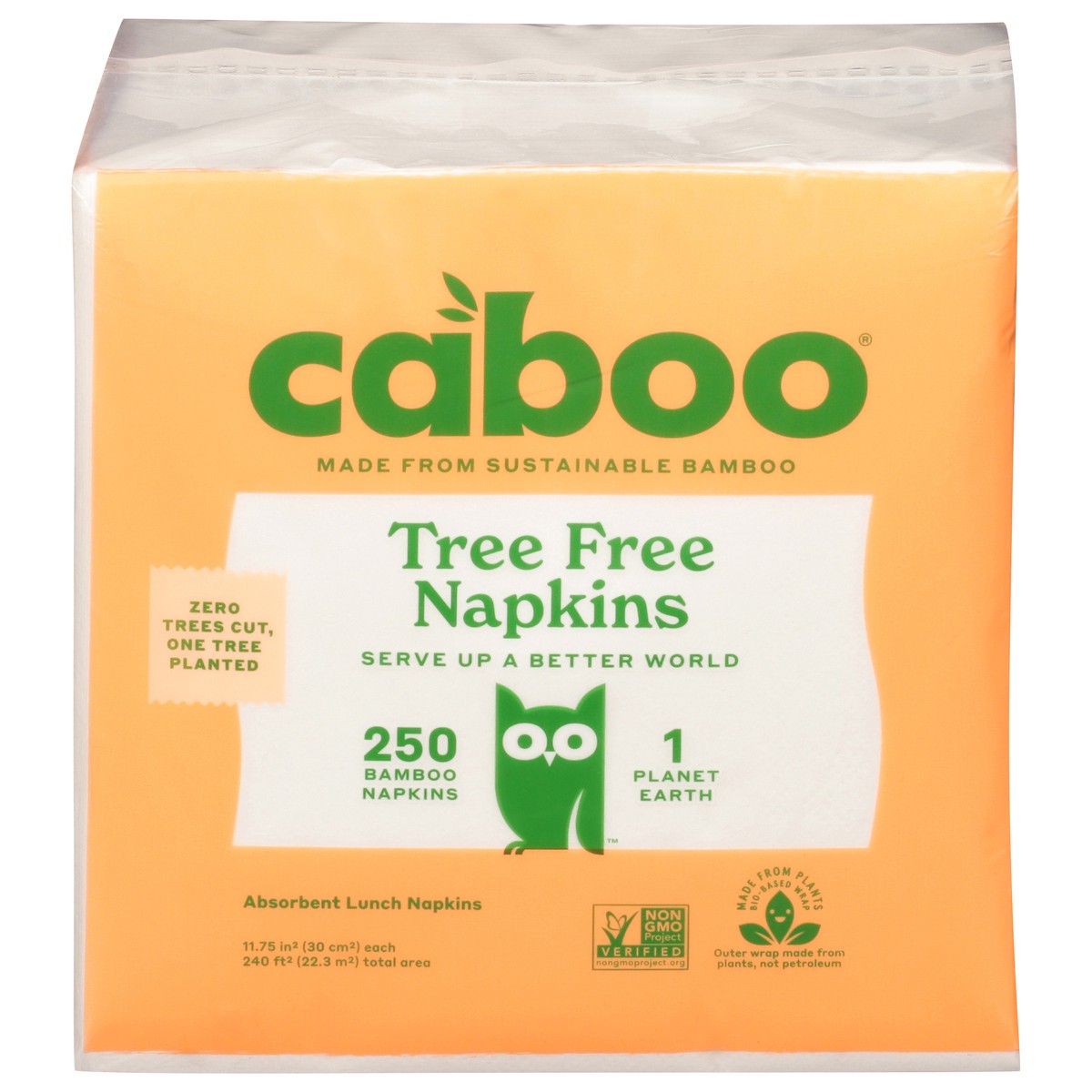 slide 1 of 9, Caboo Sustainable Bamboo Tree Free Napkins, 250 ct