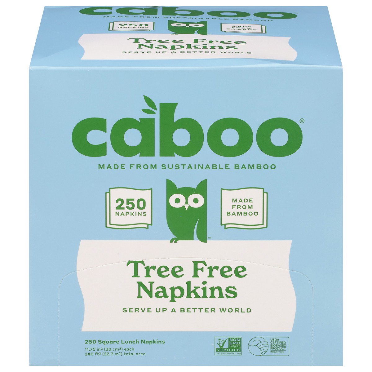 slide 1 of 9, Caboo Tree Free Square Lunch Napkins 250 ea, 250 ct