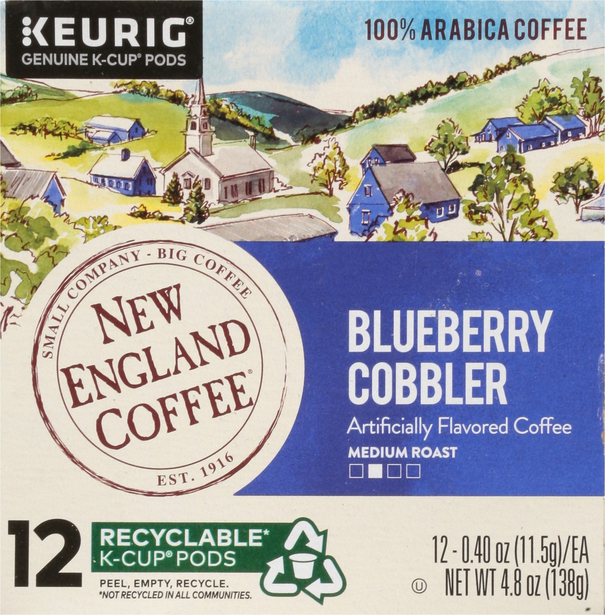 slide 5 of 9, New England Coffee 100% Arabica Medium Roast Pods Blueberry Cobbler Coffee 12 - 0.40 oz Pods, 12 ct