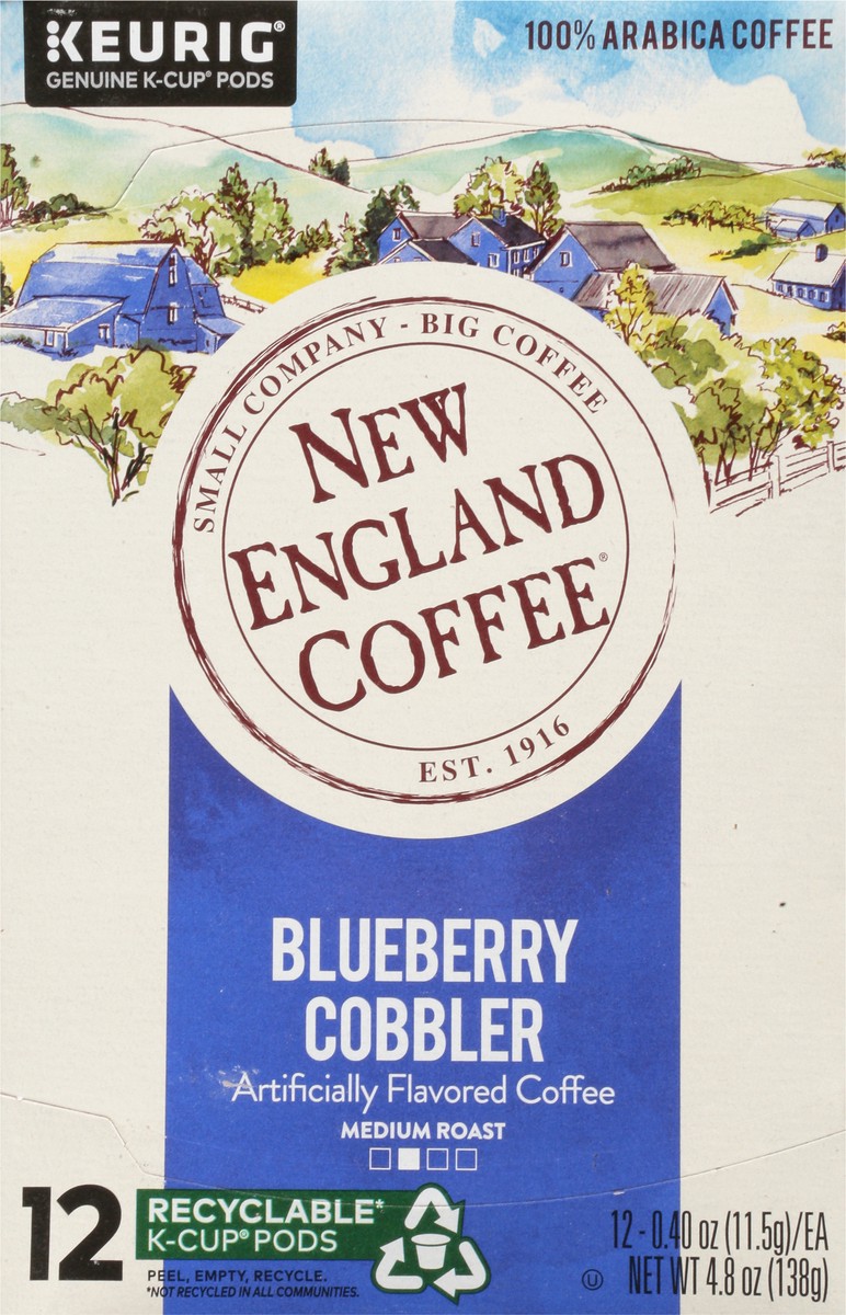 slide 3 of 9, New England Coffee 100% Arabica Medium Roast Pods Blueberry Cobbler Coffee 12 - 0.40 oz Pods, 12 ct