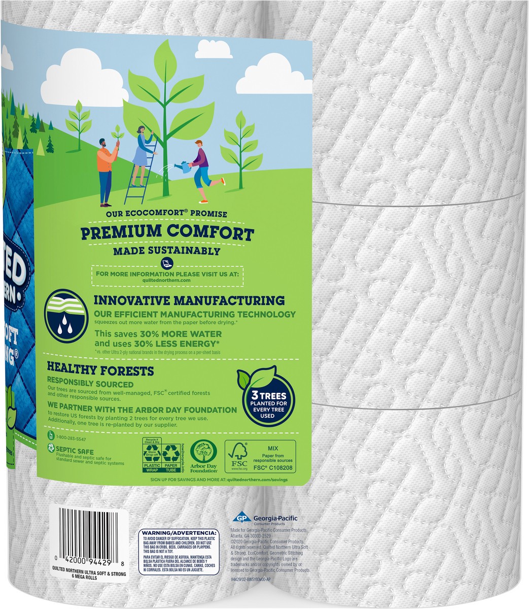 slide 2 of 3, Quilted Northern Ultra Soft & Strong 2-Ply Mega Rolls Unscented Bathroom Tissue 6 ea, 6 ct