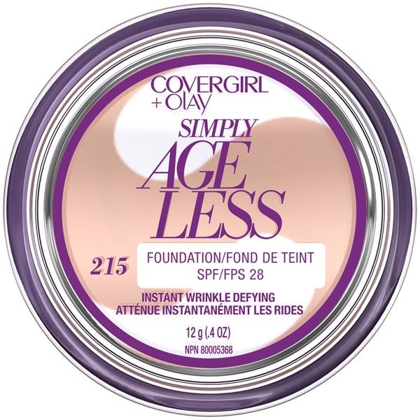 slide 1 of 1, Covergirl+Olay Simply Ageless Instant Wrinkle Defying Foundation Natural Ivory, 0.4 oz