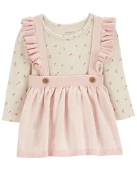 Carter's Baby 2-Piece Long-Sleeve Bodysuit & Jumper Set Ivory/Pink 24M