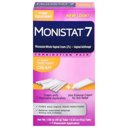 Monistat 7 7-Day Treatment Cream Vaginal Antifungal Combination Pack 1 Kit