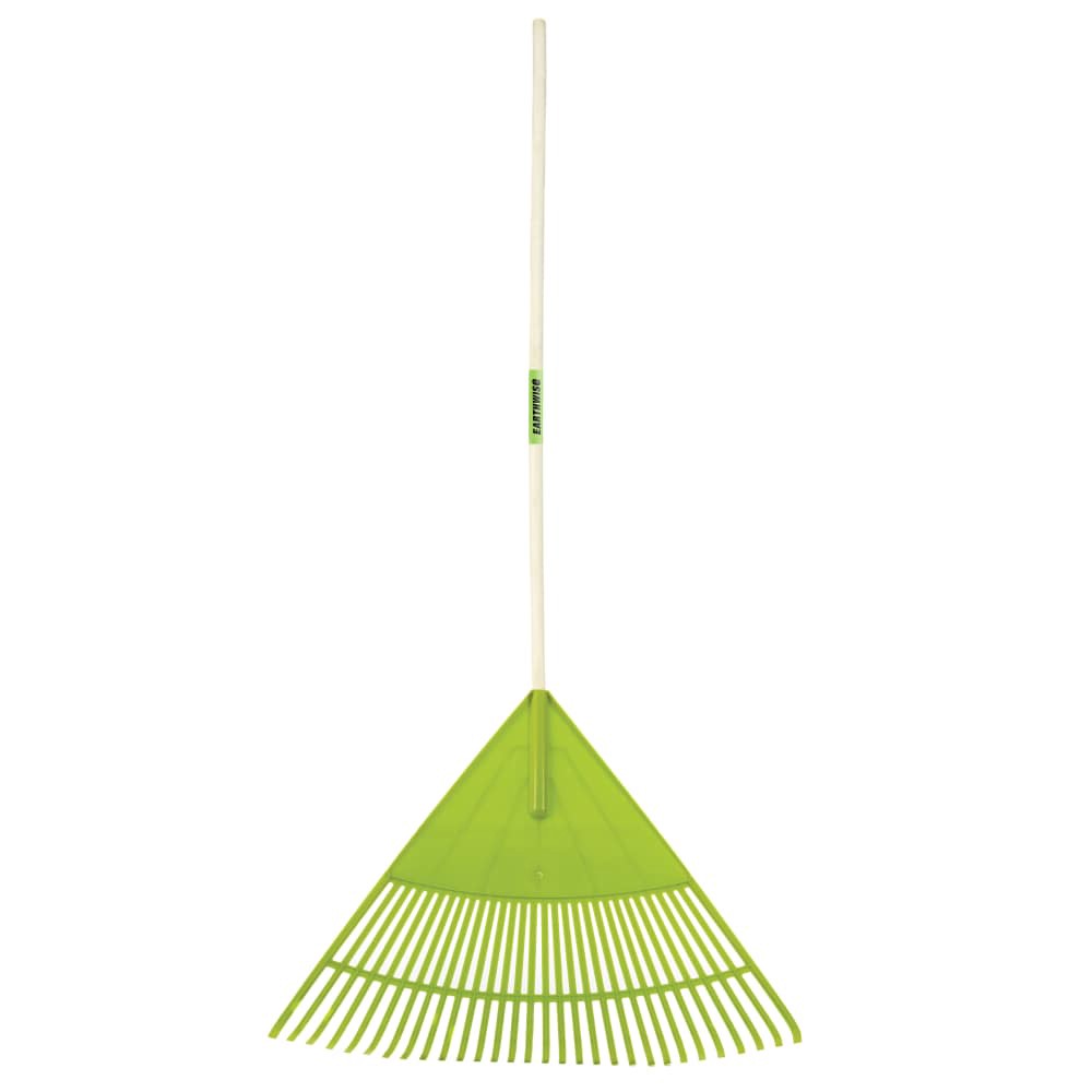 slide 1 of 1, Earthwise Poly Rake With Long Wood Handle, 1 ct