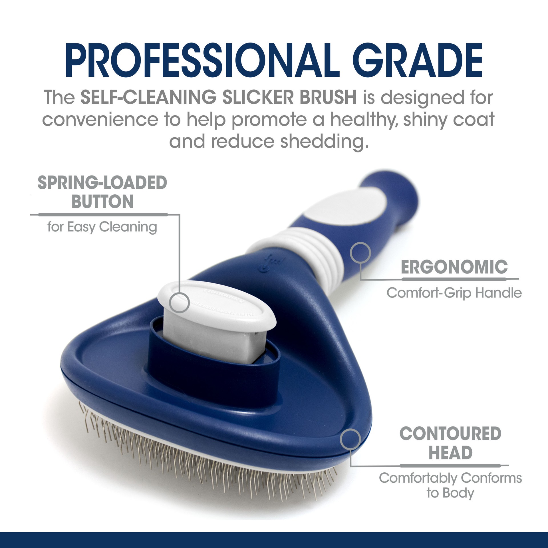 slide 2 of 10, Four Paws Magic Coat Self Cleaning Slicker Dog Brush, 8" L X 4" W X 2" H, 1 ct