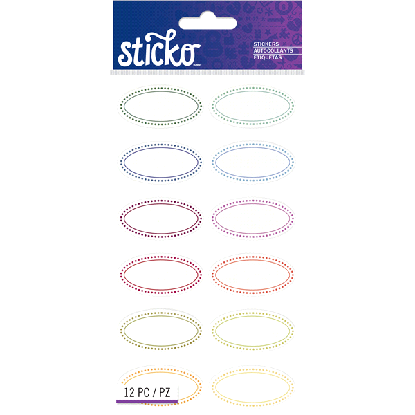 slide 1 of 1, Sticko Stickers Color Oval Labels, 12 ct