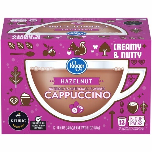 slide 1 of 1, Kroger Hazelnut Flavored Cappuccino K-Cup Pods, 12 ct