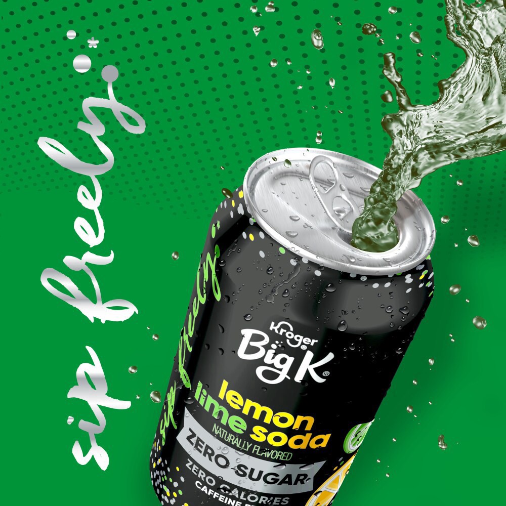 slide 3 of 6, Big K Caffeine Free Zero Sugar Lemon Lime Soda - 12 ct; 12 fl oz, 12 ct; 12 fl oz