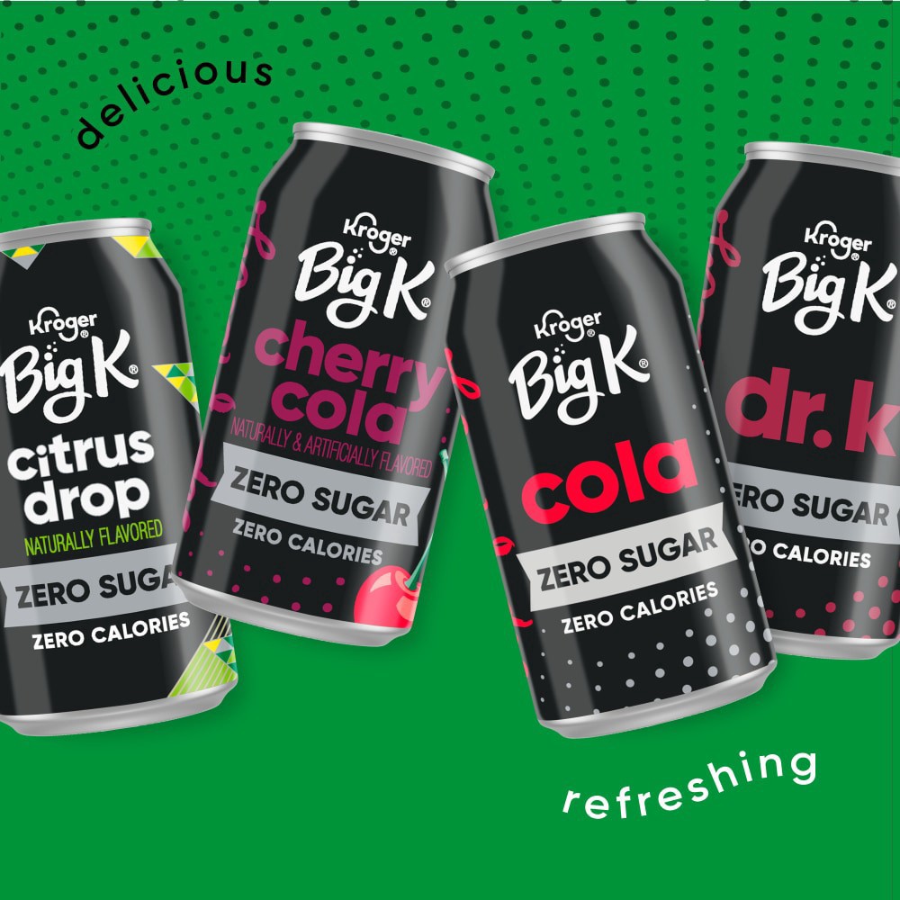 slide 4 of 6, Big K Caffeine Free Zero Sugar Lemon Lime Soda - 12 ct; 12 fl oz, 12 ct; 12 fl oz