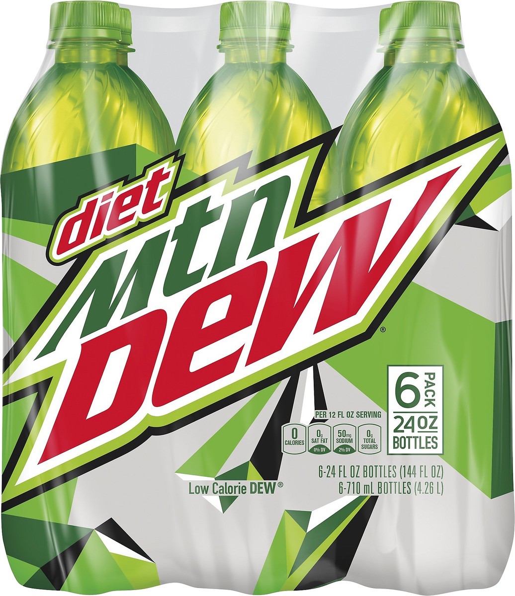 slide 2 of 3, Mountain Dew Diet 6 Pack Soda 6 ea, 6 ct