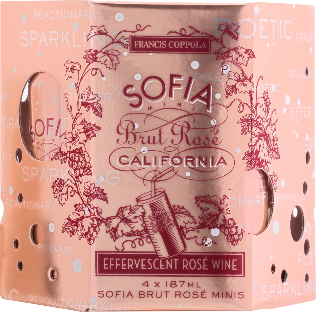 slide 8 of 9, Coppola Sofia Minis California Brut Rose 4 ea, 4 ct