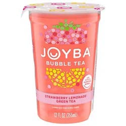 JOYBA Strawberry Lemonade Green Tea Bubble Tea, 12 fl oz Cup