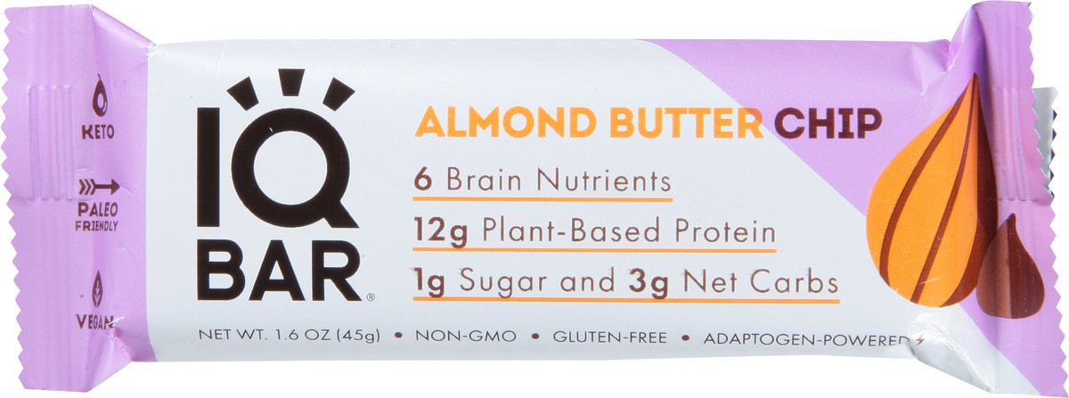 slide 9 of 14, IQBar Almond Butter Chip Protein Bar 1.6 oz, 1.6 oz