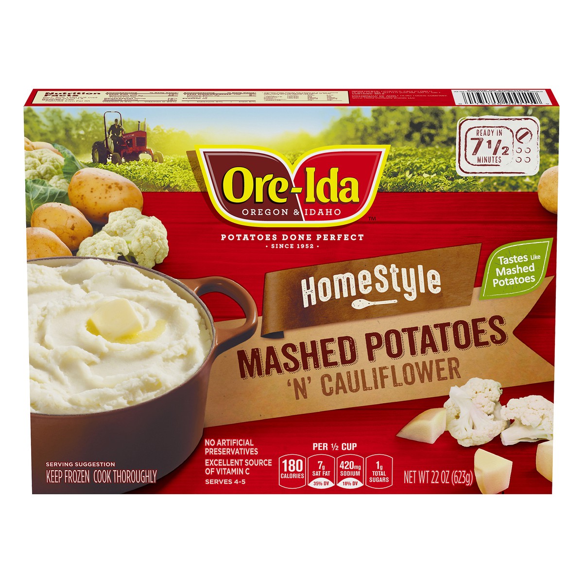 slide 6 of 14, Ore-Ida Homestyle Mashed Potatoes N' Cauliflower, 22 oz Box, 22 oz