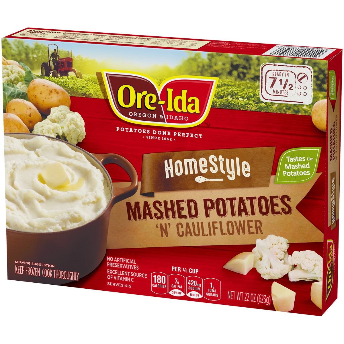 slide 5 of 14, Ore-Ida Homestyle Mashed Potatoes N' Cauliflower, 22 oz Box, 22 oz