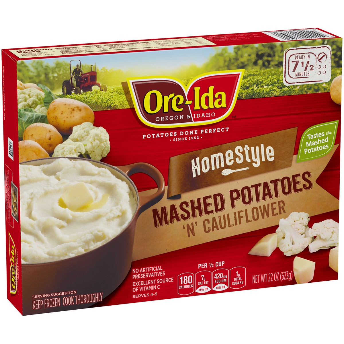 slide 12 of 14, Ore-Ida Homestyle Mashed Potatoes N' Cauliflower, 22 oz Box, 22 oz