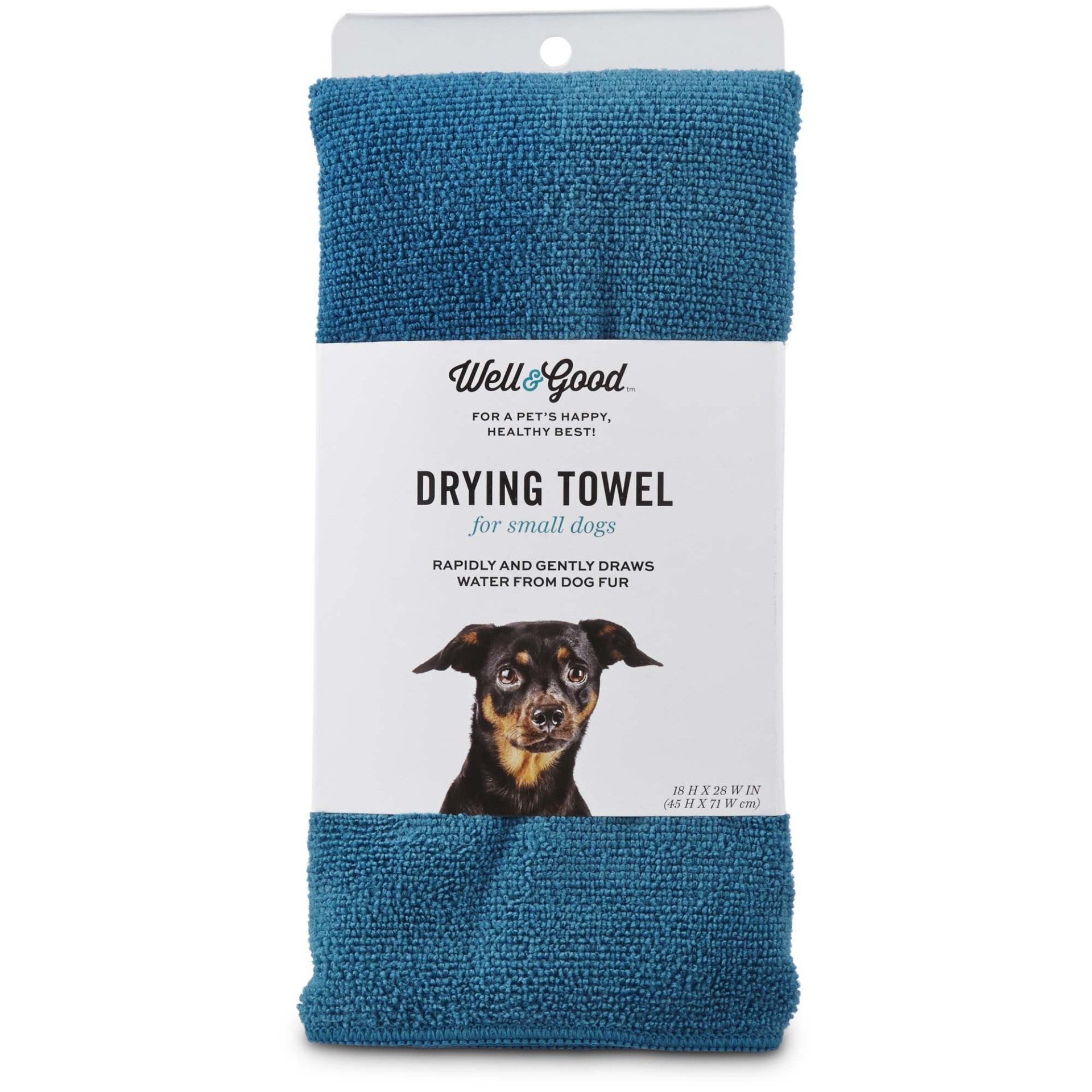 slide 1 of 1, Well & Good Small Blue Drying Towel for Dogs, 1 ct