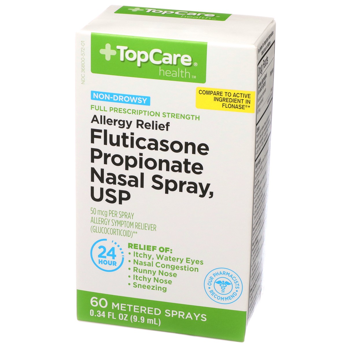 slide 3 of 12, TopCare Fluticasone Propionate Nasal Spray 24 Hour Relief, 60 ct