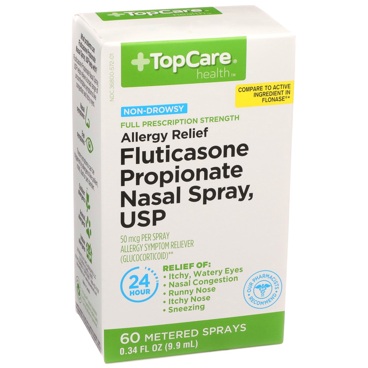 slide 8 of 12, TopCare Fluticasone Propionate Nasal Spray 24 Hour Relief, 60 ct