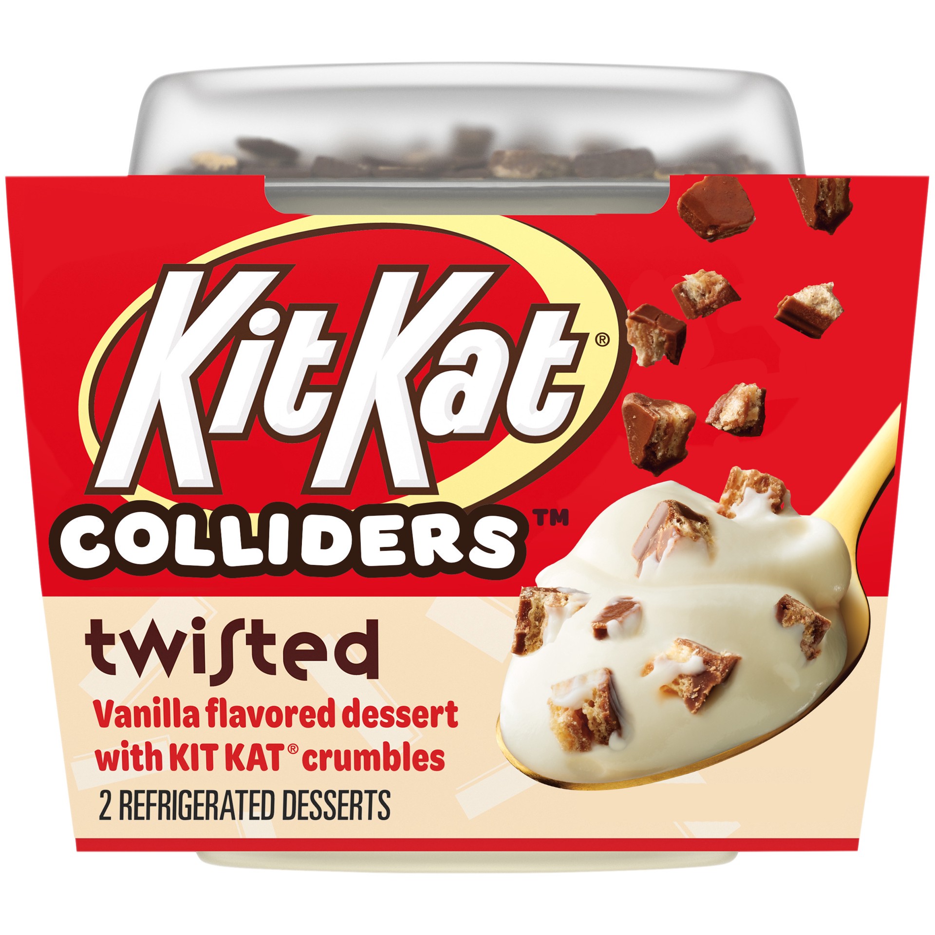 slide 1 of 5, COLLIDERS™ Twisted KIT KAT Refrigerated Dessert, 2 ct Pack, 2 ct