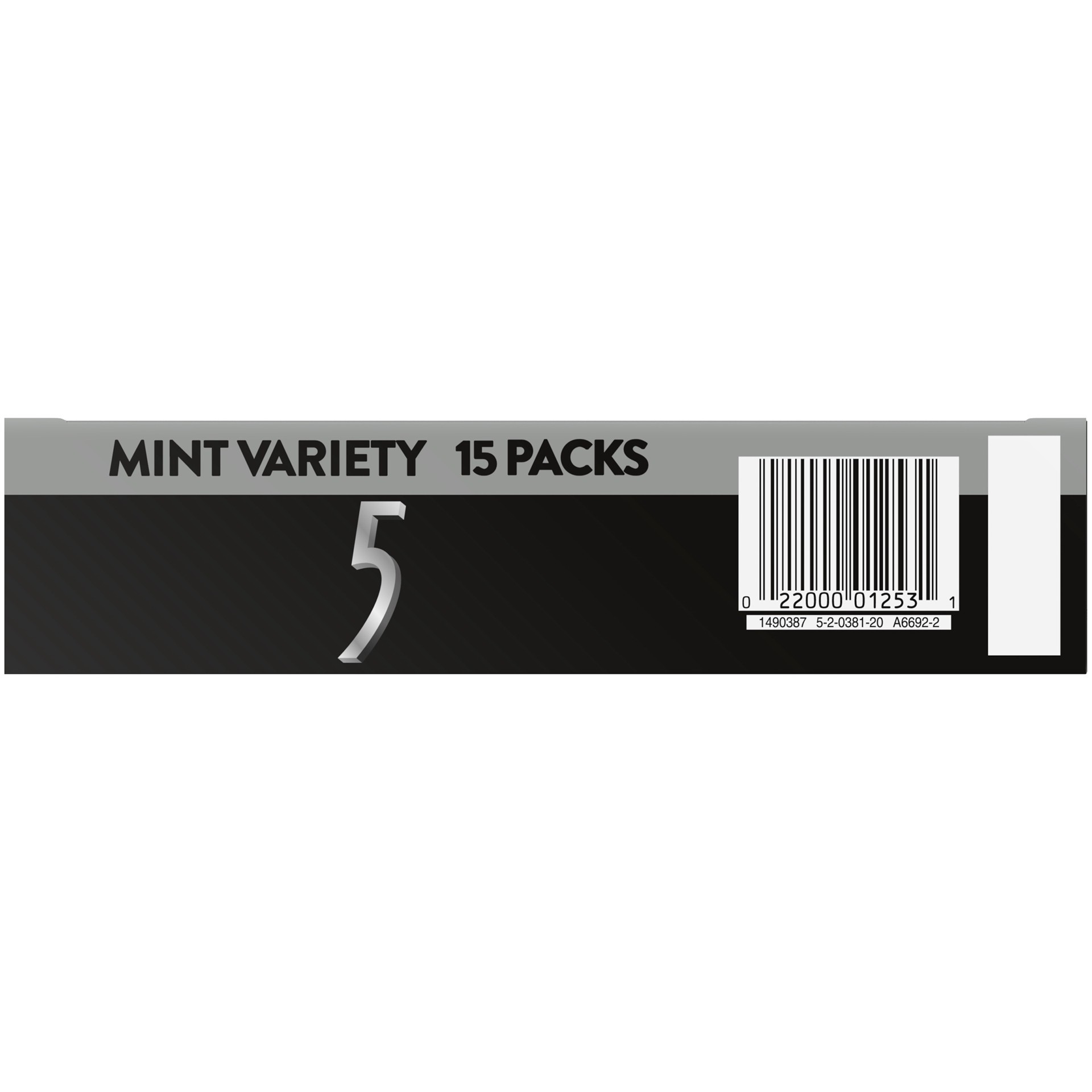 slide 3 of 5, 5 Gum Sugar Free Mint Chewing Gum Variety Pack, Peppermint, Spearmint, 15 pk, 15 ct