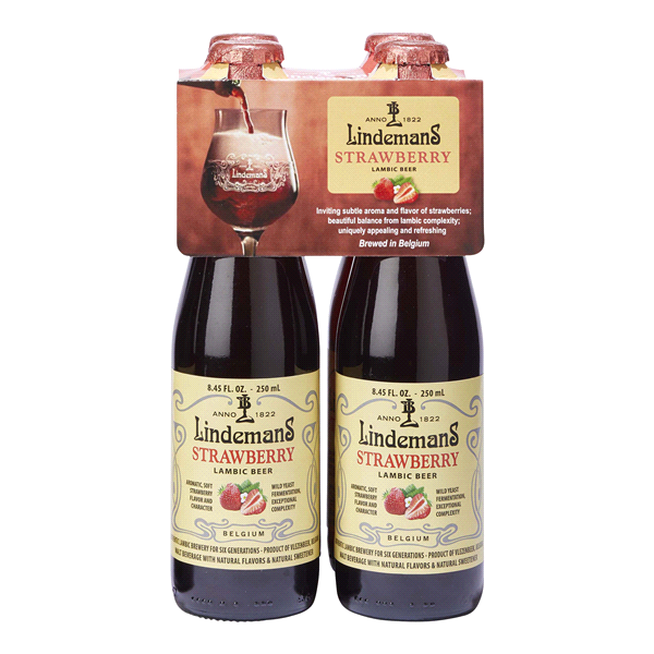 slide 1 of 1, Lindeman's Lambic Strawberry, 4 ct; 8.5 oz