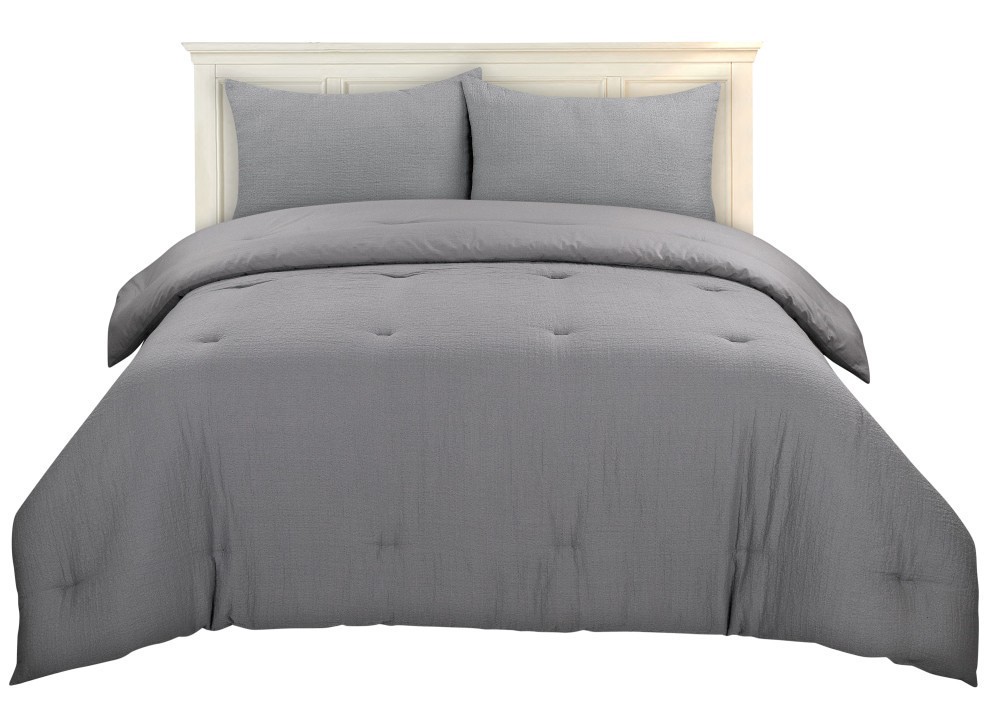 slide 1 of 1, Modavari Home Fashions King Comforter Grey, King Size