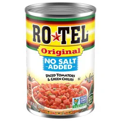 Rotel No Salt Added Original Diced Tomatoes & Green Chilies 10 oz