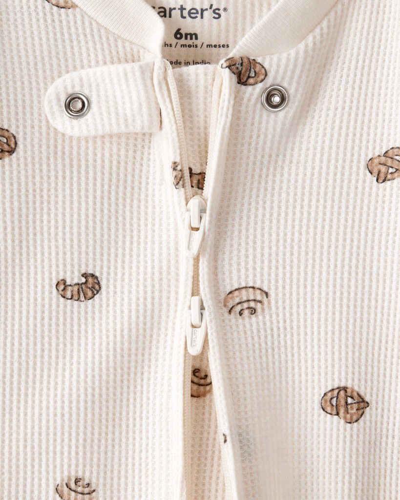 slide 3 of 3, Carter's Baby Pastry Print Cotton Long-Sleeve Snug Fit Sleep & Play Pajamas - Cream Cream 6M, 1 ct