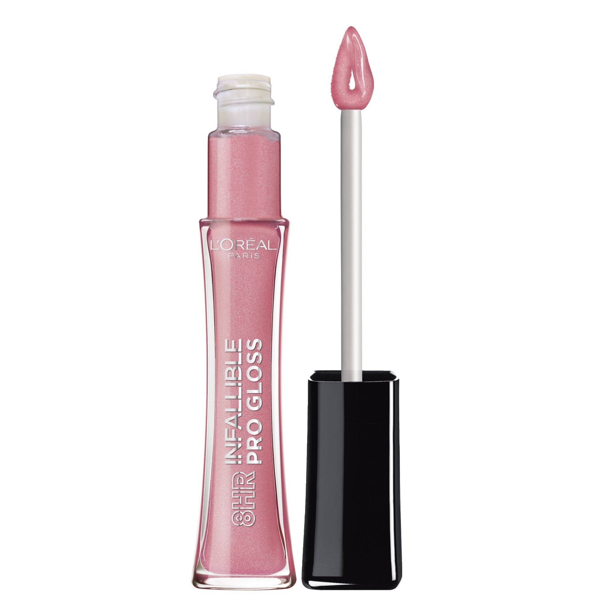 slide 1 of 1, L'Oréal Infallible 8 Hour Pro Lip Gloss, Pink Opal 880, 0.21 fl oz