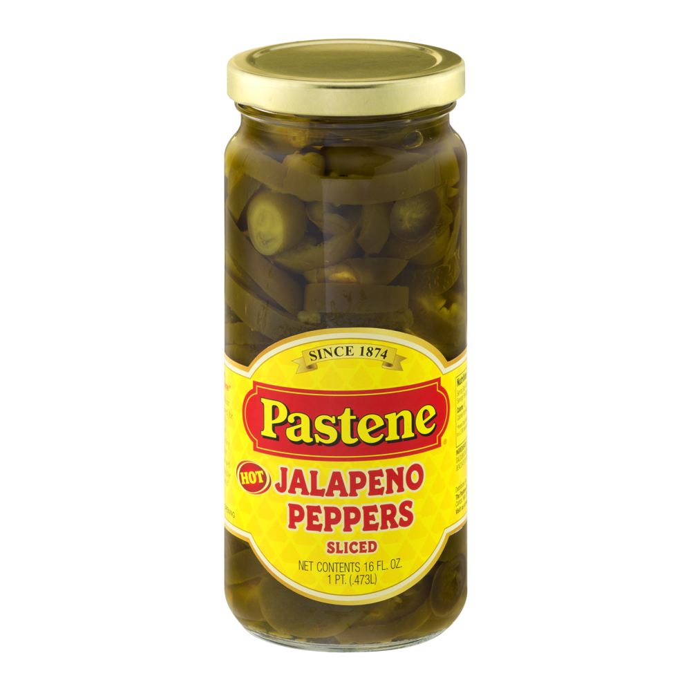 slide 1 of 1, Pastene Hot Jalapeno Peppers Sliced, 16 fl oz