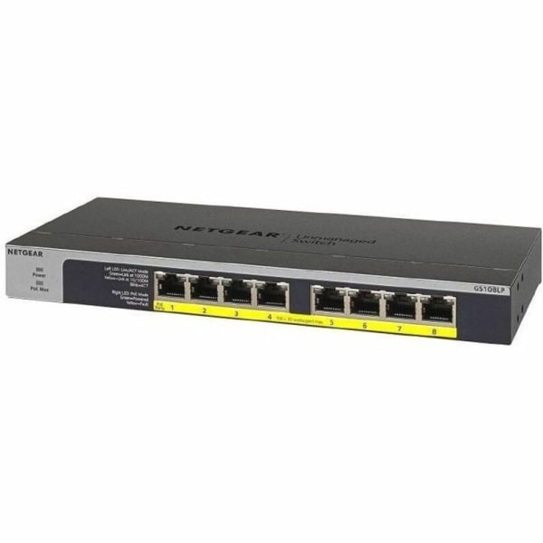 slide 3 of 5, Netgear 8-Port PoE/PoE+ Gigabit Ethernet Unmanaged Switch (GS108LP) - 8 Ports - Gigabit Ethernet - 1000Bas - GS108LP100NAS, 1 ct