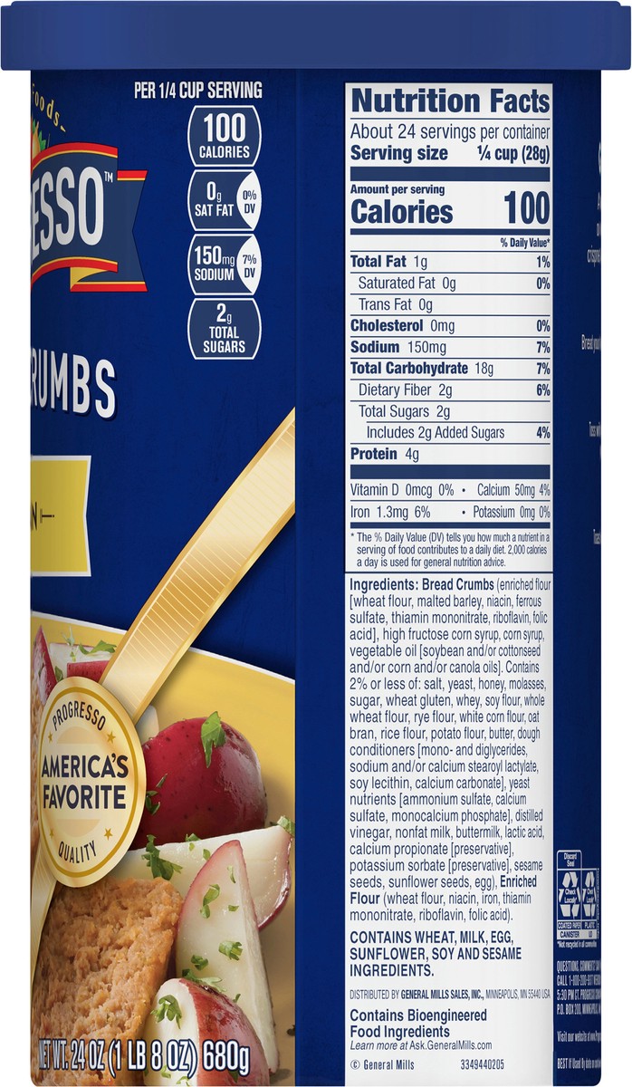 slide 10 of 13, Progresso Plain Bread Crumbs, 24 oz, 24 oz