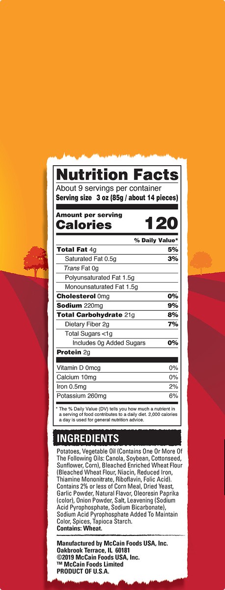 slide 2 of 7, McCain Seasoned Crinkle Fries, 26 oz (Frozen Potatoes), 26 oz