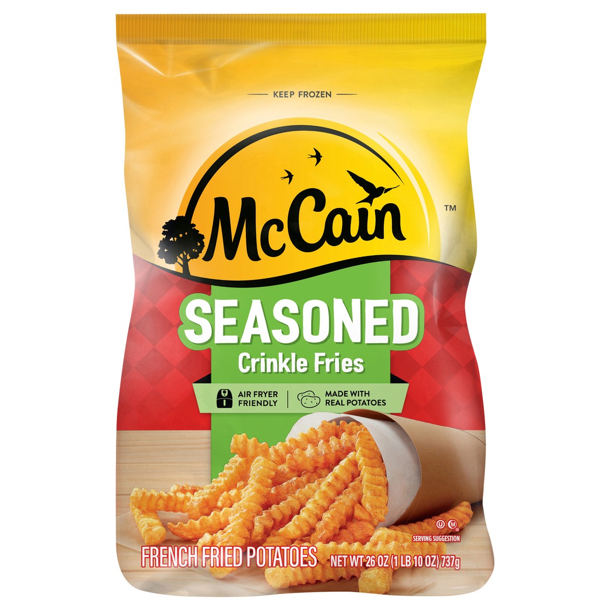 slide 1 of 7, McCain Seasoned Crinkle Fries, 26 oz (Frozen Potatoes), 26 oz