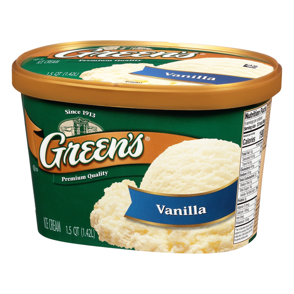 slide 9 of 10, Green's Vanilla Premium Ice Cream, 1.5 Quarts, 1.5 qt