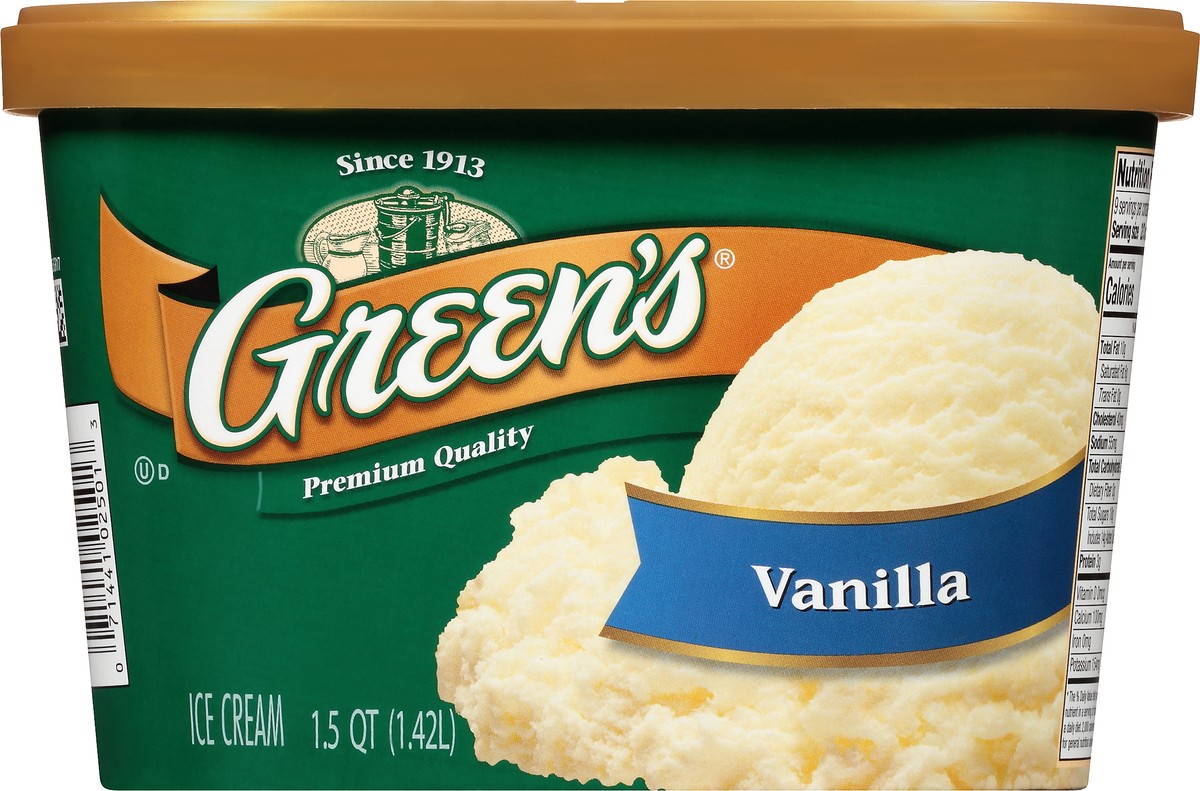 slide 6 of 10, Green's Vanilla Premium Ice Cream, 1.5 Quarts, 1.5 qt