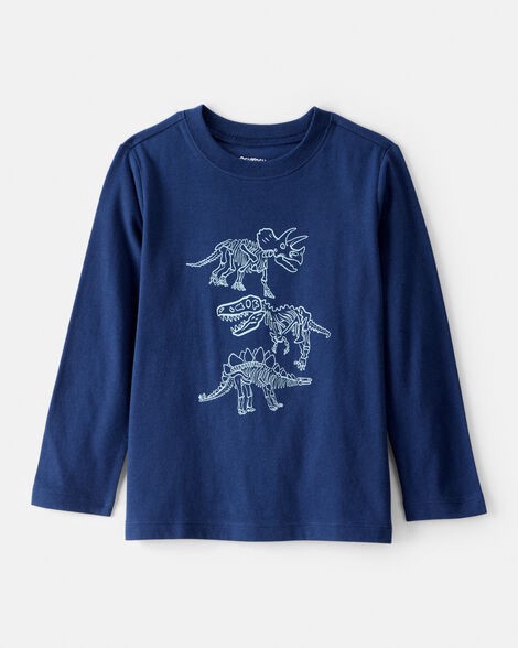 slide 1 of 2, Oshkosh Toddler Boy Dinosaurs Long-Sleeve Graphic Tee - Navy Navy 3T, 1 ct