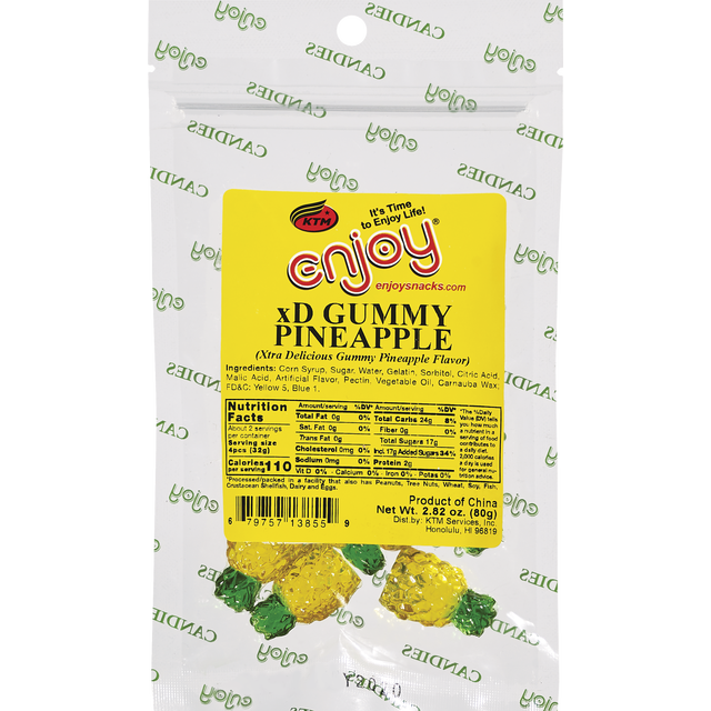 slide 1 of 1, Enjoy Gummy Pineapple, 3D, Pineapple Flavor, 