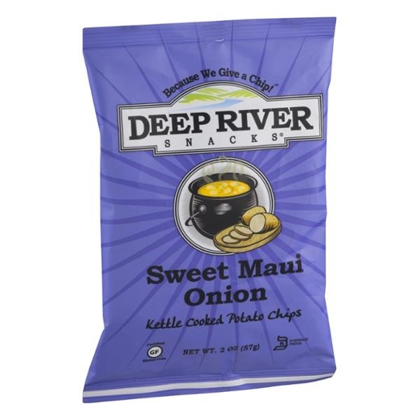 slide 1 of 1, Deep River Snacks Kettle Cooked Potato Chips Sweet Maui Onion, 2 oz