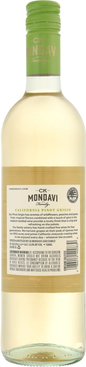 slide 5 of 9, CK Mondavi and Family California Pinot Grigio 750 ml, 750 ml