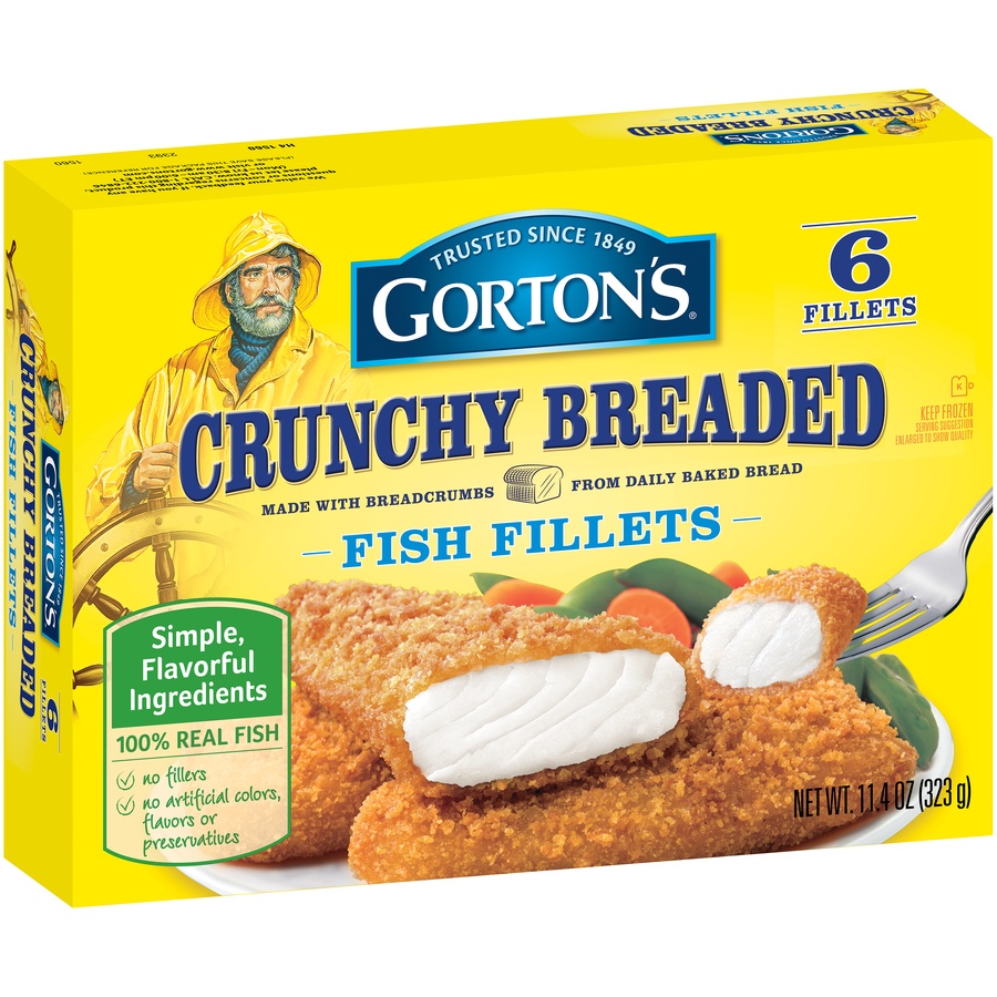 slide 2 of 8, Gorton's Crunchy Breaded Fish Fillets, 11.4 oz