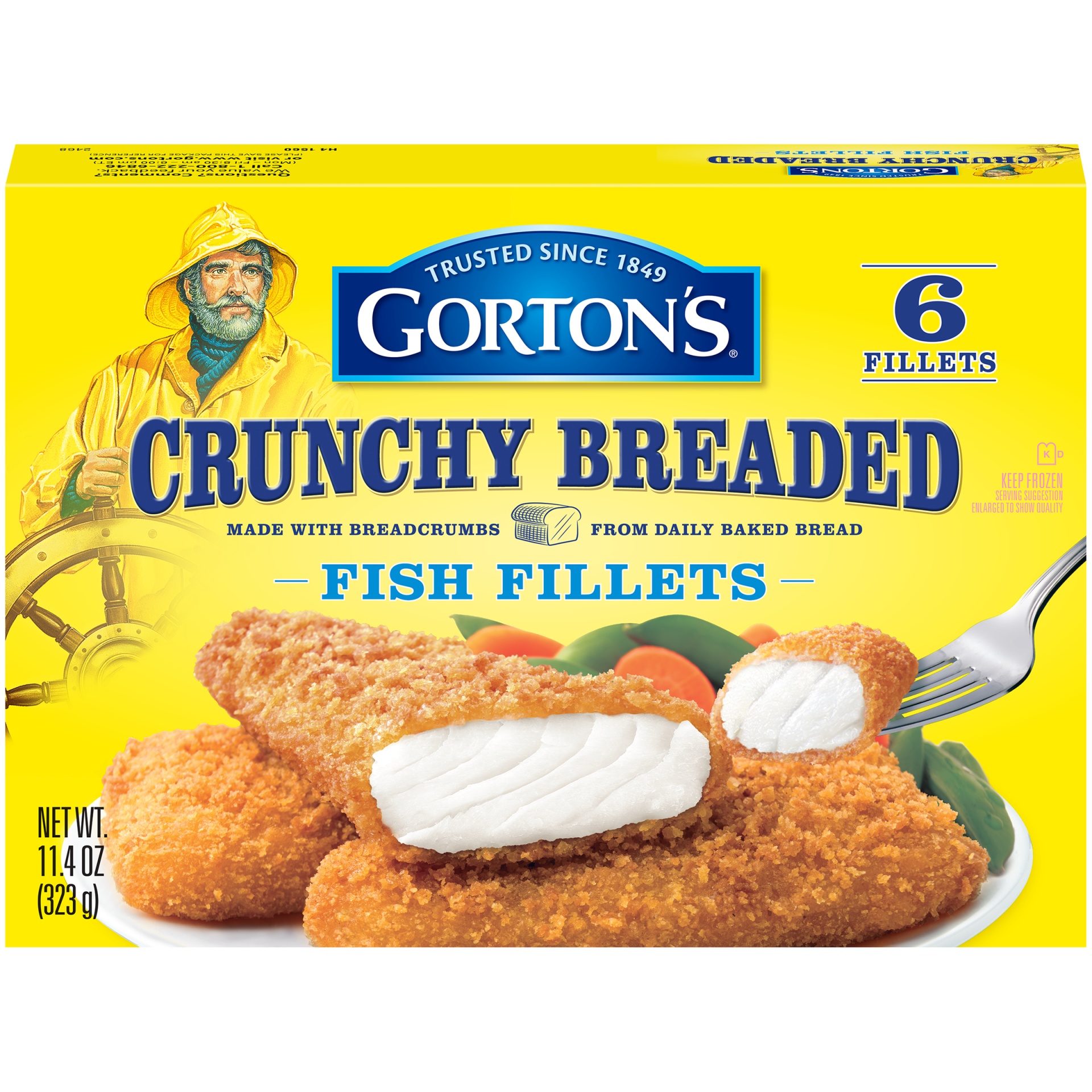 slide 1 of 8, Gorton's Crunchy Breaded Fish Fillets, 11.4 oz