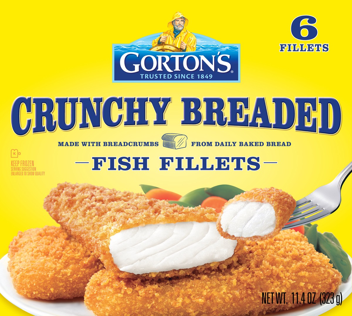 slide 6 of 9, Gorton's Crunchy Breaded Fish Fillets 6 Each, 6 ct